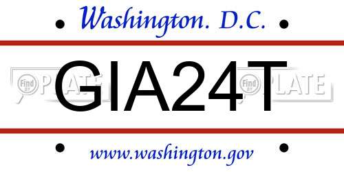 GIA24T District Of Columbia License Plate