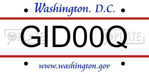 GID00Q District Of Columbia License Plate