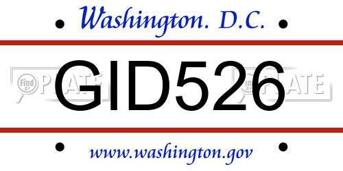 GID526 District Of Columbia License Plate