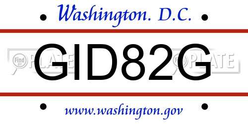 GID82G District Of Columbia License Plate