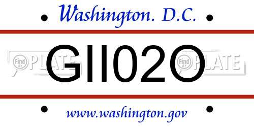 GII02O District Of Columbia License Plate