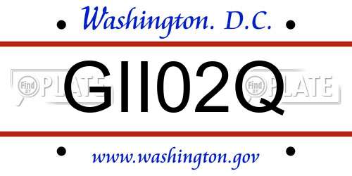 GII02Q District Of Columbia License Plate