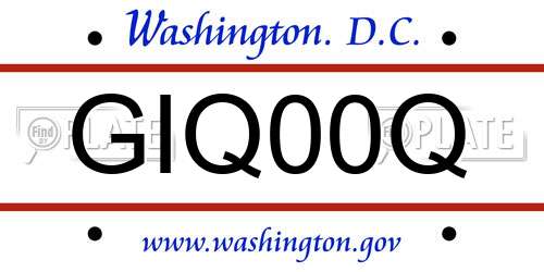 GIQ00Q District Of Columbia License Plate