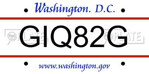 GIQ82G District Of Columbia License Plate