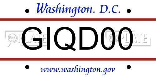 GIQD00 District Of Columbia License Plate