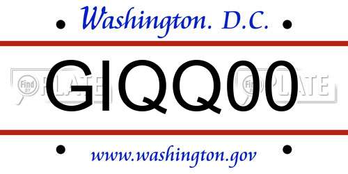 GIQQ00 District Of Columbia License Plate