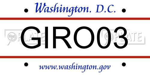 GIRO03 District Of Columbia License Plate