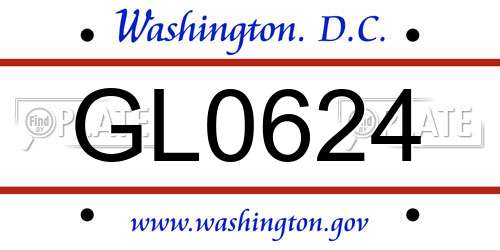GL0624 District Of Columbia License Plate