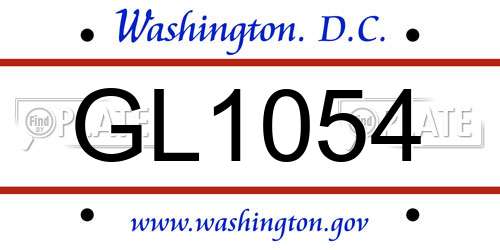 GL1054 District Of Columbia License Plate
