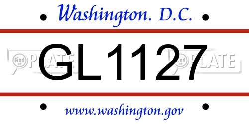 GL1127 District Of Columbia License Plate