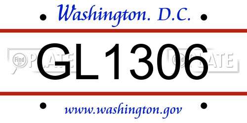 GL1306 District Of Columbia License Plate