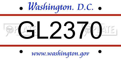 GL2370 District Of Columbia License Plate