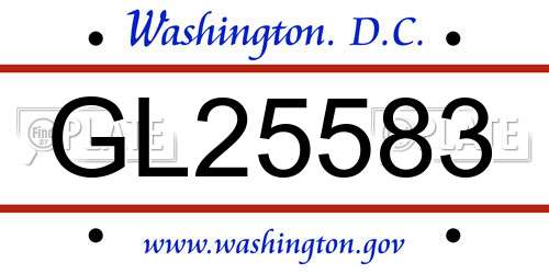 GL25583 District Of Columbia License Plate