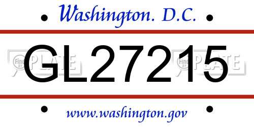 GL27215 District Of Columbia License Plate
