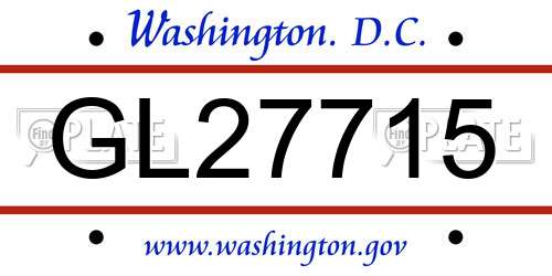 GL27715 District Of Columbia License Plate