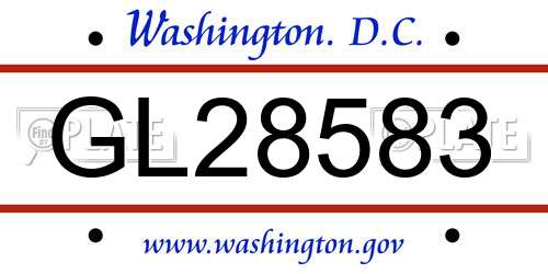 GL28583 District Of Columbia License Plate