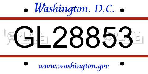 GL28853 District Of Columbia License Plate
