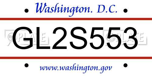GL2S553 District Of Columbia License Plate