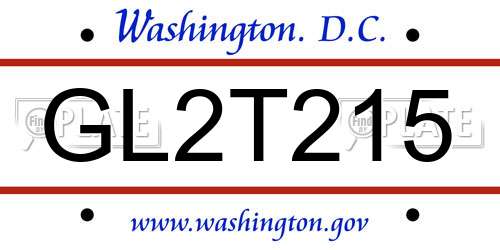 GL2T215 District Of Columbia License Plate