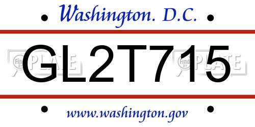 GL2T715 District Of Columbia License Plate