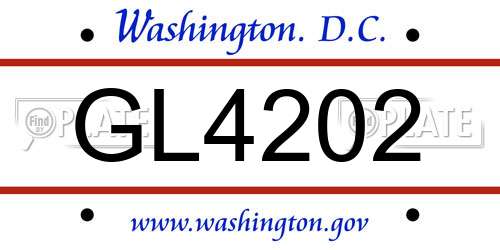 GL4202 District Of Columbia License Plate