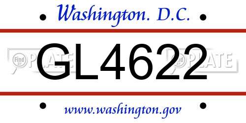 GL4622 District Of Columbia License Plate