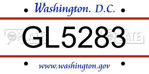GL5283 District Of Columbia License Plate