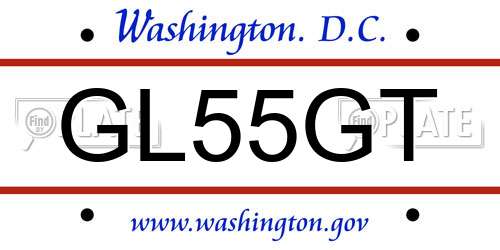 GL55GT District Of Columbia License Plate