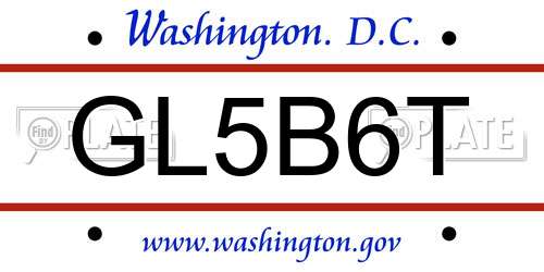 GL5B6T District Of Columbia License Plate