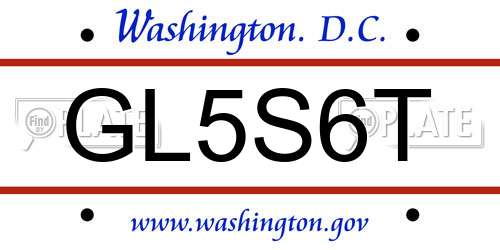 GL5S6T District Of Columbia License Plate