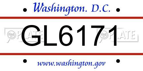 GL6171 District Of Columbia License Plate