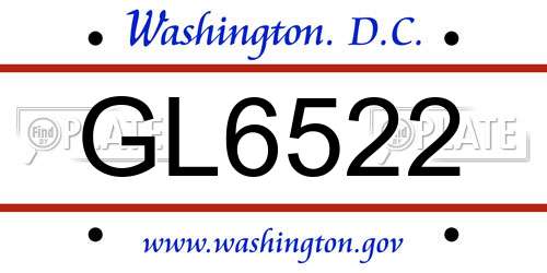 GL6522 District Of Columbia License Plate