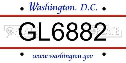 GL6882 District Of Columbia License Plate