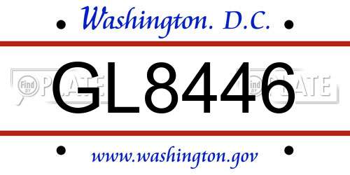 GL8446 District Of Columbia License Plate