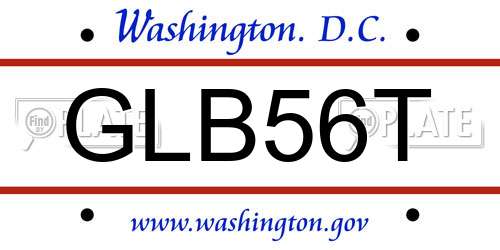 GLB56T District Of Columbia License Plate
