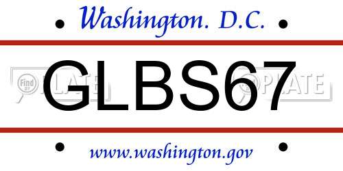 GLBS67 District Of Columbia License Plate