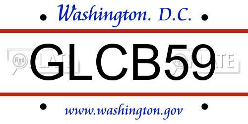 GLCB59 District Of Columbia License Plate