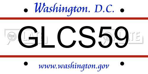 GLCS59 District Of Columbia License Plate