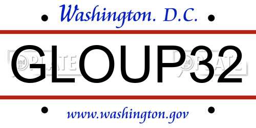 GLOUP32 District Of Columbia License Plate