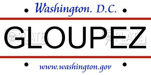 GLOUPEZ District Of Columbia License Plate