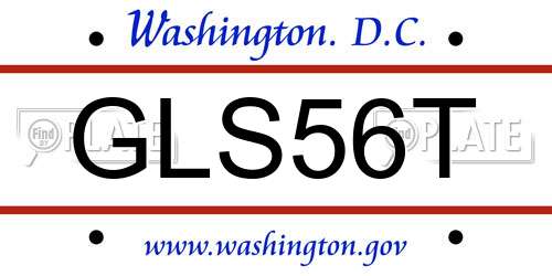 GLS56T District Of Columbia License Plate