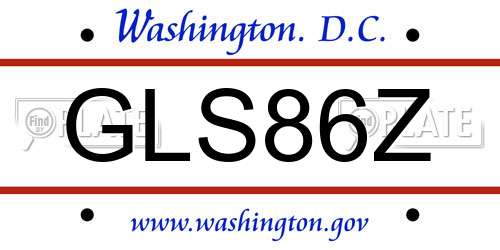 GLS86Z District Of Columbia License Plate