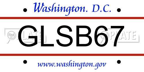 GLSB67 District Of Columbia License Plate