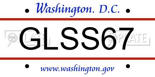 GLSS67 District Of Columbia License Plate