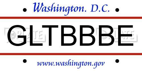 GLTBBBE District Of Columbia License Plate