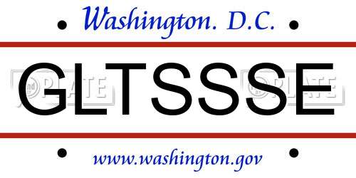 GLTSSSE District Of Columbia License Plate