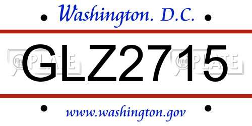 GLZ2715 District Of Columbia License Plate