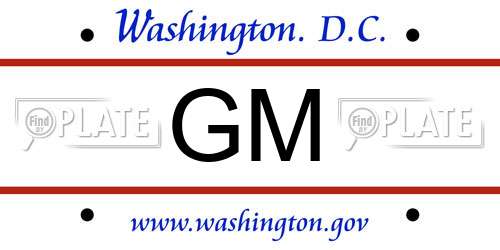 GM District Of Columbia License Plate