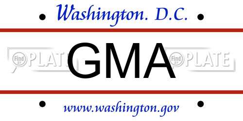 GMA District Of Columbia License Plate
