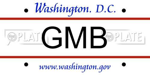 GMB District Of Columbia License Plate